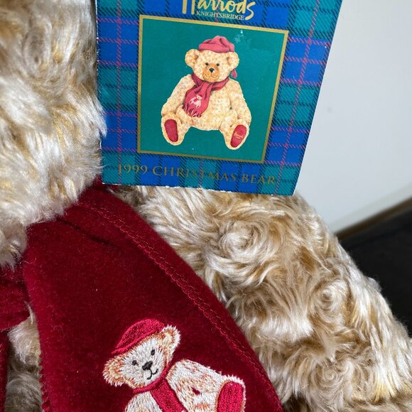 Harrod's 1999 Christmas Bear with Tags, Vintage Harrods of Knightsbridge Bear - Picture 5 of 11